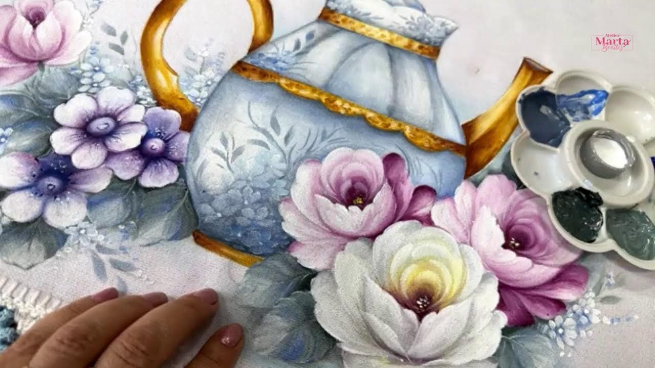 Como Pintar Jarra de Porcelana -Café com Arte 