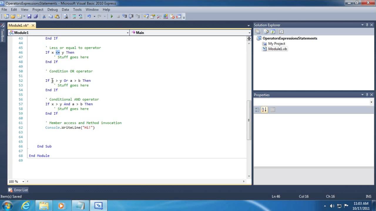 Operators, Expressions and Statements - 07 - YouTube