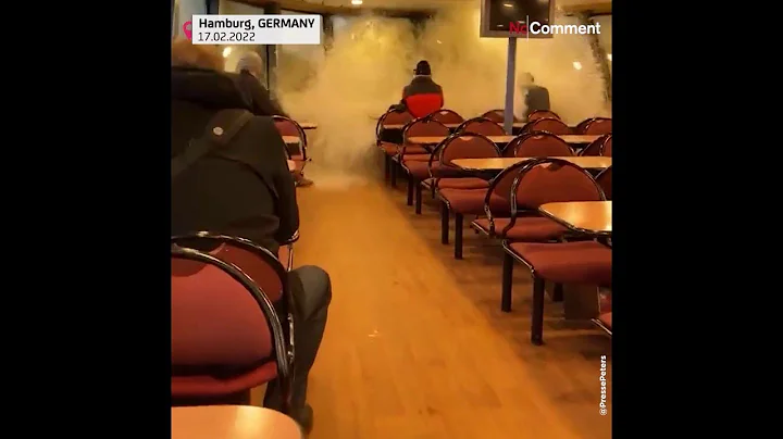 Wave smashes through German ferry