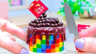 Amazing Rainbow KITKAT Cake Dessert | Satisfying Miniature KitKat Chocolate Cake Decorating