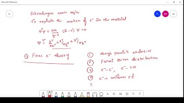 lecture 8 Quantum free electron theory - Assumptions- Success-Failures