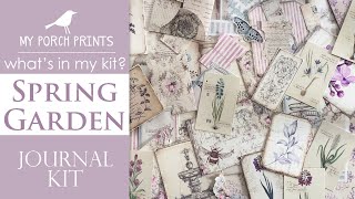 What's In My Kit | Spring Garden Journal Kit 🌱| My Porch Prints Junk Journaling Tutorials