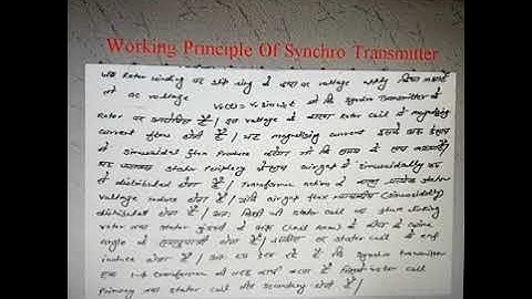 EL203, Construction and working principle of Synchro Transmitter  By AMRAT KUMAR (GPC CHURU)
