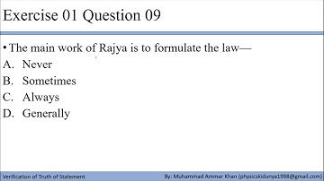 verification of the truth of Statement 09 | Logical Reasoning Mcqs|