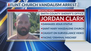 Suspect arrested for vandalizing Jesus statue at church in Flint