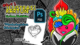 Mebahagiakan Kebahagian Photoshop Ilustrasi Kartun Sederhana Bycimmang