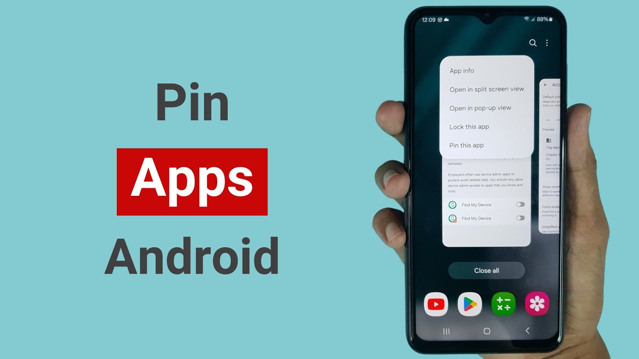 How to Pin Any apps on Android - YouTube