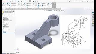 Support Bracket Engineering Drawing |Easy Mechanical Drawing Tutorial for Beginners | SolidWorks