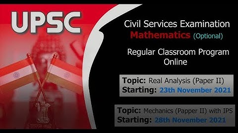 Regular Classroom Program for UPSC/CSE Maths (Optional) Online | Dips Academy