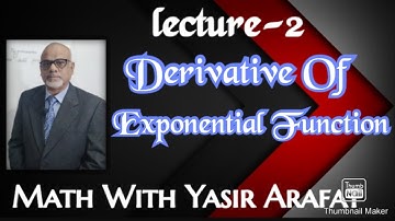 Derivative | General exponential function | Lecture-2 | Video 19