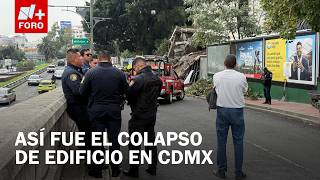 Exact moment of the building collapse on the Viaducto frontage road, Mexico City