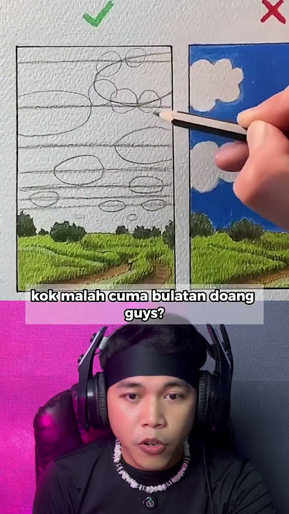 Genius Way to Draw Beautiful Clouds But Easy 😱 #shorts