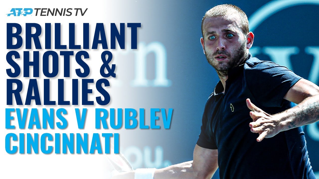 Great Shots and Brilliant Rallies Between Dan Evans and Andrey Rublev Cincinnati Day 2 2020