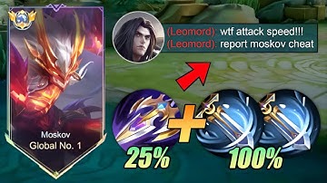 TOP 1 GLOBAL MOSKOV WTF ATTACK SPEED BUILD!! 500% SPEED HACK!?😱 (must try!) - MLBB