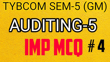 Tybcom sem-5 Advance Account & Auditing-5 MCQ | Par-4 | MCQ Based Exam