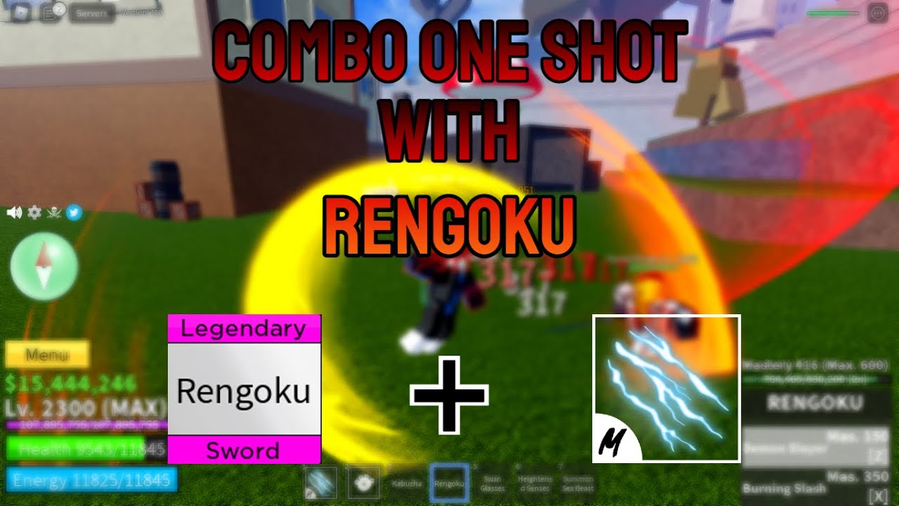 Blox Fruits - How to one shot combo with ice + rengoku 