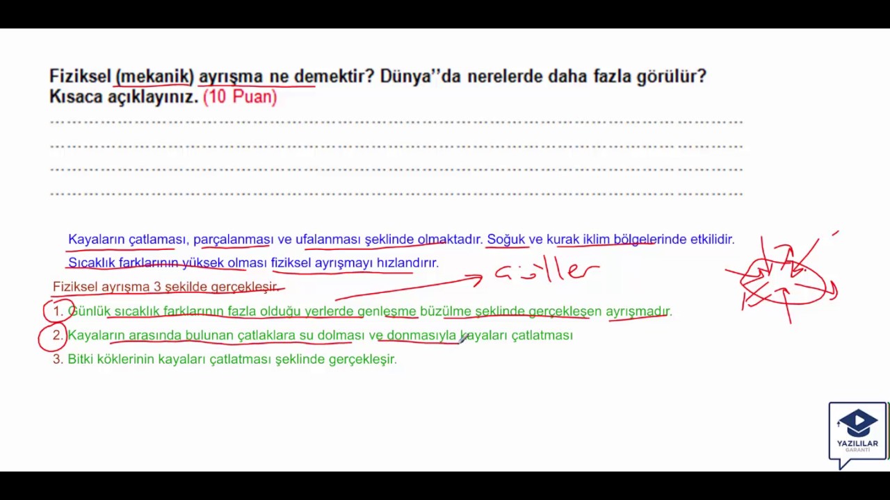 www.yazililargaranti.com 10 Sınıf Coğrafya Yazılı Örnek Soru - YouTube