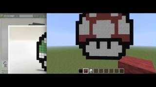 8 bit Minecraft Art- Episode 1 - Mario Mushroom