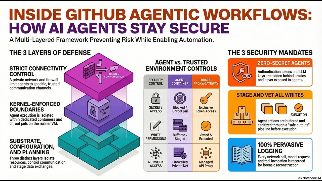 Inside GitHub Agentic Workflows Security Architecture - YouTube