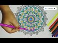 Drawing and colouring  relaxing mandala colouring tutorial  art  drawing  painting
