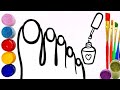 Bolalar uchun oyoq rasm chizish |  Рисовать стопы для детей | Draw a picture of a foot for childrenе