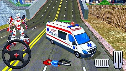 Ambulance Robot Car Transform - Emergency Robot City Rescue Simulator -Android Gameplay #rescuegames