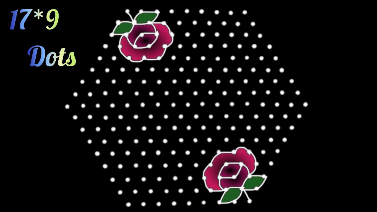 17*9 Dots Beautiful & Creative  Rangoli/Simple Festival Rangoli/Sankranthi Muggulu/Friday Kolam