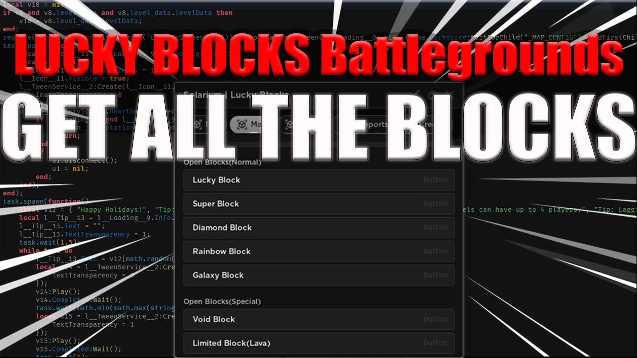 LUCKY BLOCKS Battlegrounds GUI – MARCH 2022 –