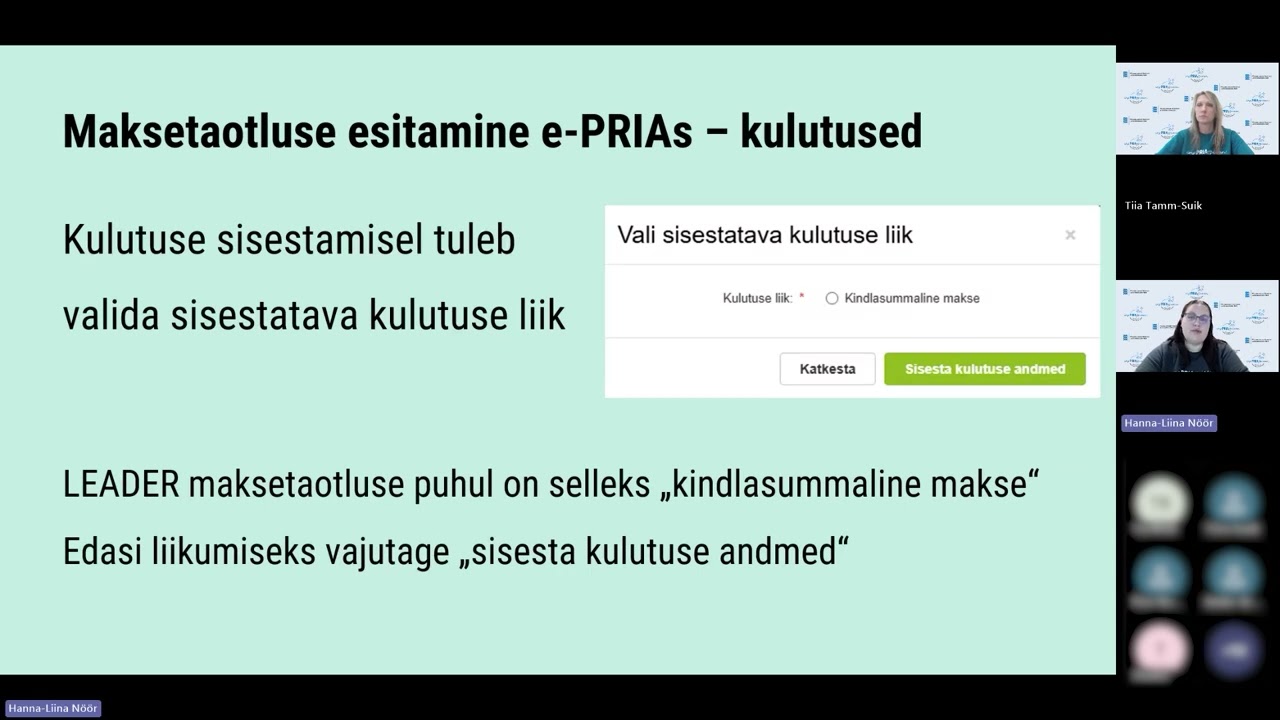 Veebiseminar: LEADER projektitoetuse maksetaotluste esitamine e-PRIAs