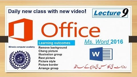Microsoft word 2016 lecture 9Insert Tab Picture Command complete
