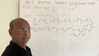 Binomial Theorem Ch. 7 (NCERT: Std. XI) : Ex 7.1 Q 14. Prove that Σ3^r nCr = 4^n , r varies •••••••