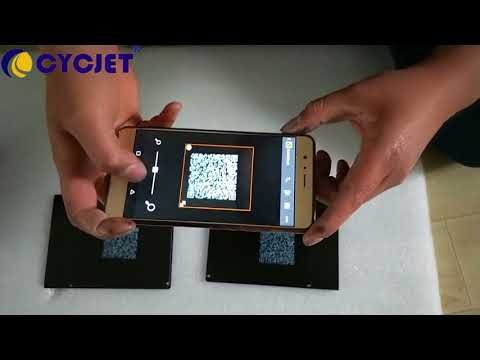 How to Hand Print QR Code on Black Metal/White Ink Steel Sheet QR Code handjet Printerطابعة يدوية