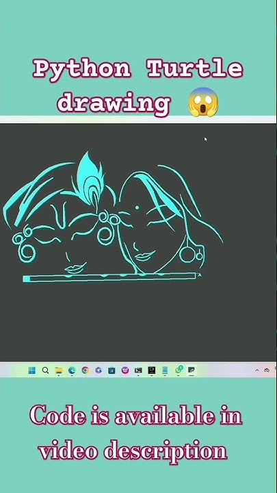 krishna Radha drawing by using python turtle graphics π± #shorts #python ...