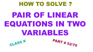 Pair of Linear Equations in Two Variables class 10 part 52/70. Unit 3 ex. 3.7 Q.no. 4