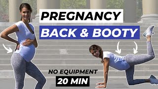 20 MIN PREGNANCY BACK AND BUTT WORKOUT | Prenatal Back and Booty Exercises for EVERY Trimester!