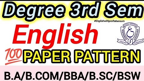 🎯Degree 3rd Semester English ✅Paper pattern 2025 🔥Explained 📚 | Osmania University #3rdsem 