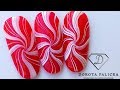 3D Christmas nails Candy Cane Nail Art, inspired by new 3D french trend