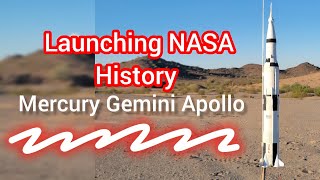 One Small Step Model Rocket Launch: Mercury, Gemini, Apollo. NASA History