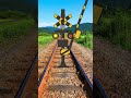 【踏切アニメ】　落ちてくる踏切railroad crossing　#Shorts #ショート