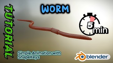 Few minutes Blender - Worm ShapeKey Animation (5 min)