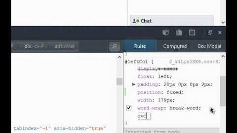 Make left sidebar of facebook to be static while scrolling [CSS]