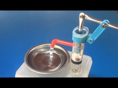 Mini Hand Water Pump Using Syringe