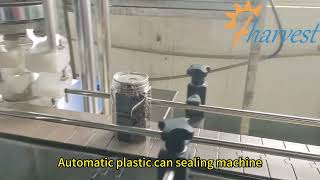 Automatic plastic can sealing machine, PET can sealer factory