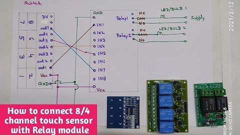 How to connect touch sensor switch with relay module|8 channel capacitive touch sensor|Relay module