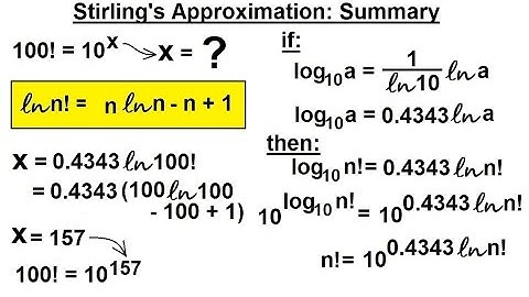 Physics 32.5 Statistical Thermodynamics (8 of 39) Stirling