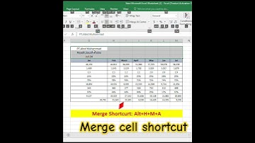 Merge cell shortcut ~~ Excel Tutorial #excel #exceltips #exceltutorial #viralvideo #viral