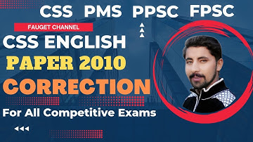 Sentence Correction || CSS English Correction 2010 || English for CSS and PMS