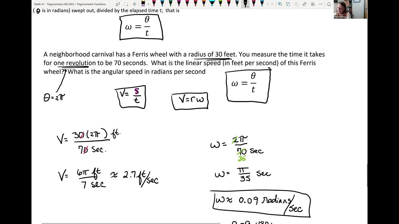 Linear and Angular Speed - Trigonometry - YouTube