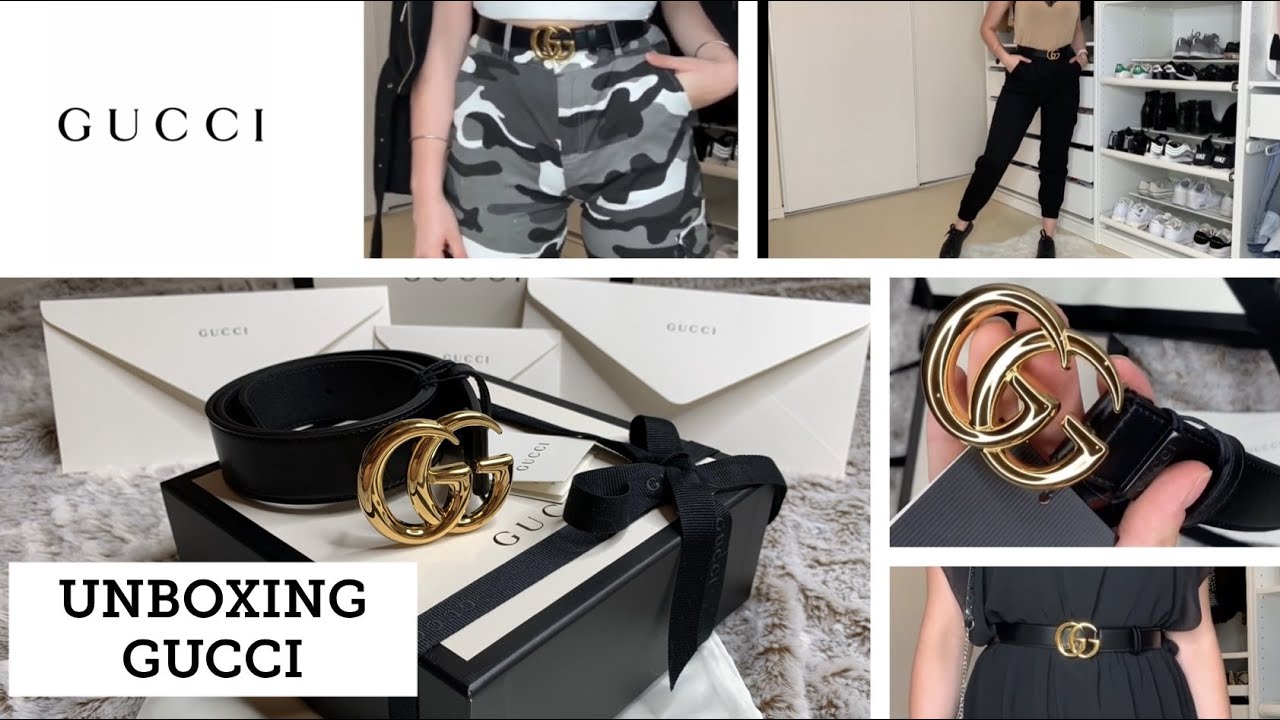 Ceinture Gucci - Unboxing + Tenues - (Gucci Belt - Size 70) - YouTube