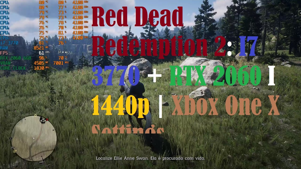 Red Dead Redemption 2 I7 3770 + RTX 2060 I 1440p Xbox One X Settings